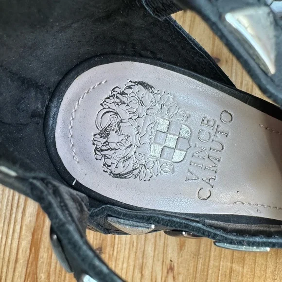 VINCE CAMUTO Black Lucia Studded Heels - Picture 4 of 7